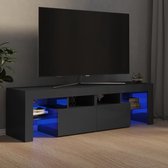 vidaXL Tv-meubel met LED-verlichting 140x35x40 cm hoogglans grijs