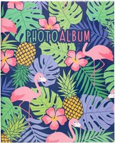 fotoalbum Tropical hardcover 10 x 15 cm blauw/groen