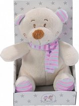 knuffelbeer junior 10 x 16 cm pluche wit/roze