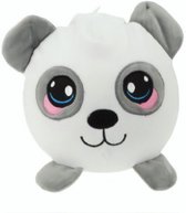 knuffel Squeezies panda junior 20 cm pluche wit/grijs