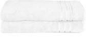 Komfortec Set van 2 Handdoeken 70x200 cm, 100% Katoen, XXL Saunahanddoeken, Saunahanddoek Zacht, Grote badstof, Sneldrogend, Wit.