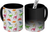 Magische Mok - Foto op Warmte Mokken - Koffiemok - Patronen - Dino - Kinderen - Jongens - Kleuren - Kids - Jongen - Magic Mok - Beker - 350 ML - Theemok