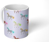 Mok - Koffiemok - Meiden - Paarden - Patronen - Girl - Kids - Kinderen - Mokken - 350 ML - Beker - Koffiemokken - Theemok