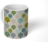 Mok - Koffiemok - Bomen - Lente - Seizoenen - Patroon - Mokken - 350 ML - Beker - Koffiemokken - Theemok