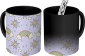 Magische Mok - Foto op Warmte Mokken - Koffiemok - Meisjes - Regenboog - Zon - Patronen - Girl - Kids - Kinderen - Kind - Magic Mok - Beker - 350 ML - Theemok