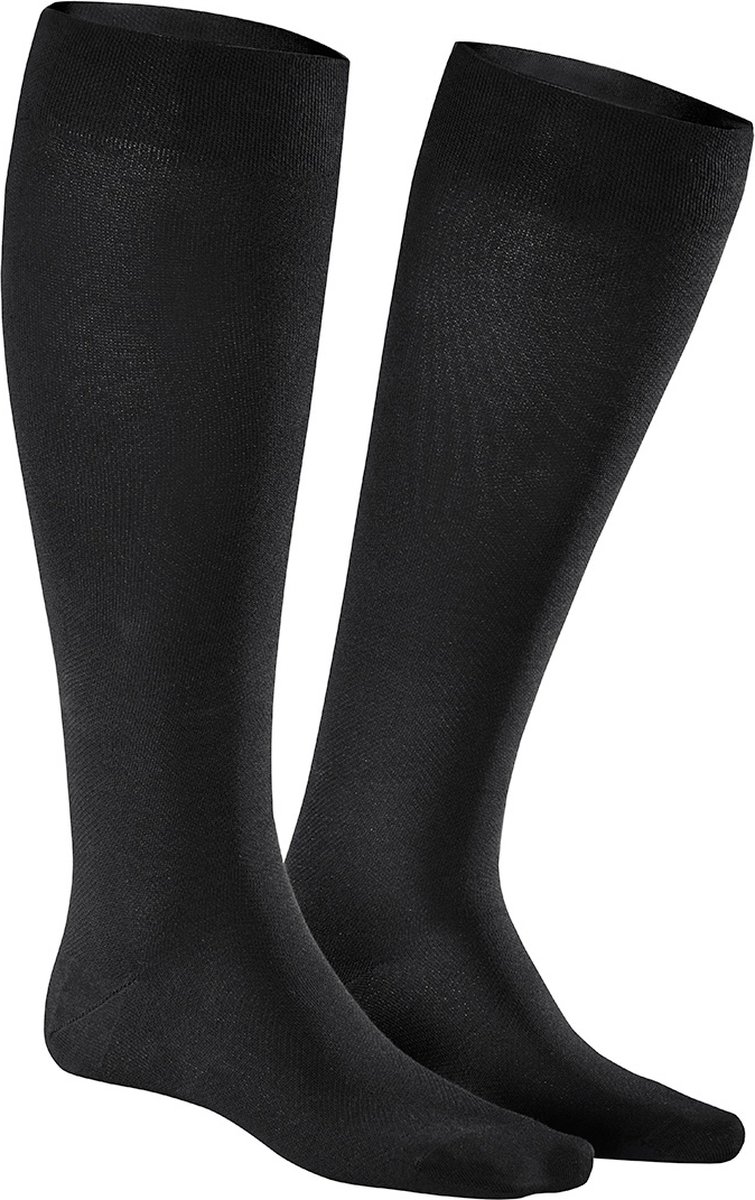 Basset Kniekous wol heren - zwart - Hoge warme winter kniekous - Zwart / 43/45