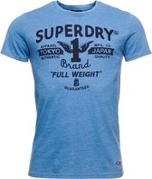 Superdry - Heren T-Shirt - Vintage Indigo T-Shirt - Blauw