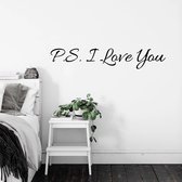 Merkloos - muursticker - p.s. i love you - liefdevolle tekst - quotes - wanddecoratie - slaapkamer teksten