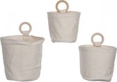 hangpotten 18/15,5/12,5 cm beige 3-delig