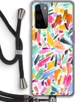 Case Company® - OnePlus 9 Pro hoesje met Koord - Watercolor Brushstrokes - Telefoonhoesje met Zwart Koord - Bescherming aan alle Kanten en Over de Schermrand