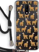 Case Company® - OnePlus 7 hoesje met Koord - Alpacas - Telefoonhoesje met Zwart Koord - Bescherming aan alle Kanten en Over de Schermrand