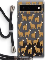 Case Company® - Google Pixel 6 hoesje met Koord - Alpacas - Telefoonhoesje met Zwart Koord - Bescherming aan alle Kanten en Over de Schermrand