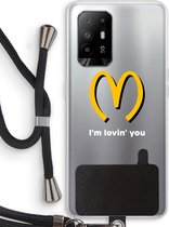 Case Company® - Oppo A94 5G hoesje met Koord - I'm lovin' you - Telefoonhoesje met Zwart Koord - Bescherming aan alle Kanten en Over de Schermrand