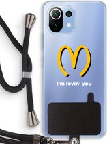 Case Company® - Xiaomi Mi 11 Lite hoesje met Koord - I'm lovin' you - Telefoonhoesje met Zwart Koord - Bescherming aan alle Kanten en Over de Schermrand