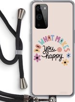 Case Company® - OnePlus 9 Pro hoesje met Koord - Happy days - Telefoonhoesje met Zwart Koord - Bescherming aan alle Kanten en Over de Schermrand