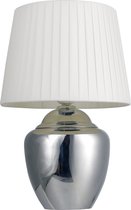 Platinet PTL03SW Tafel lamp - E27 maximaal 25W - Zilveren voet - 1,5m kabel - Zilver/Wit