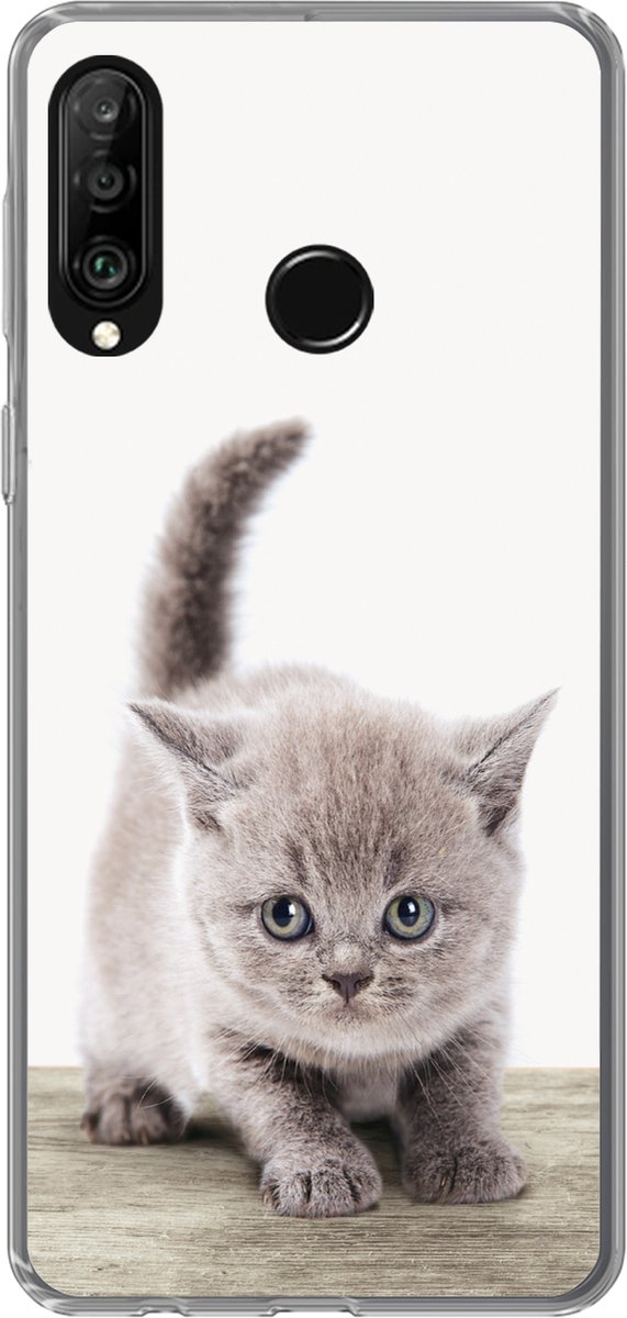 Telefoonhoesje Geschikt voor Huawei P30 Lite hoesje - Kitten - Kat - Huisdieren - Jongens - Kinderen - Meisjes - Siliconen Telefoonhoesje Telefoonhoesje