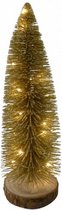 kerstboom 43 cm led hout goud/bruin