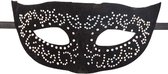 verkleedmasker dames fluweel zwart/zilver
