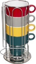 Porte-capsule rotatif avec 4 mugs 26 cl | Gobelets 2 en 1 et porte-gobelets colorés