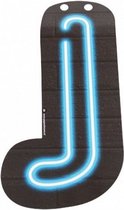 slingerletter Neon J 24 cm karton zwart/blauw