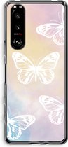 Case Company® - Sony Xperia 5 III hoesje - White butterfly - Soft Cover Telefoonhoesje - Bescherming aan alle Kanten en Schermrand