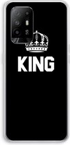 Case Company® - Oppo A94 5G hoesje - King zwart - Soft Cover Telefoonhoesje - Bescherming aan alle Kanten en Schermrand
