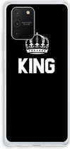 Case Company® - Samsung Galaxy S10 Lite hoesje - King zwart - Soft Cover Telefoonhoesje - Bescherming aan alle Kanten en Schermrand