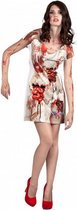 jurk Zombie Bride dames polyester wit/rood maat M