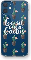 Case Company® - iPhone 12 mini hoesje - Cactus quote - Soft Cover Telefoonhoesje - Bescherming aan alle Kanten en Schermrand