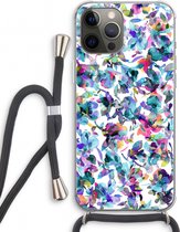 Case Company® - iPhone 12 Pro hoesje met Koord - Hibiscus Flowers - Telefoonhoesje met Zwart Koord - Extra Bescherming aan alle Kanten en Over de Schermrand