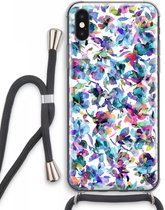 Case Company® - iPhone XS Max hoesje met Koord - Hibiscus Flowers - Telefoonhoesje met Zwart Koord - Extra Bescherming aan alle Kanten en Over de Schermrand