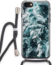 Case Company® - iPhone 7 hoesje met Koord - Zee golf - Telefoonhoesje met Zwart Koord - Extra Bescherming aan alle Kanten en Over de Schermrand