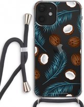 Case Company® - iPhone 12 mini hoesje met Koord - Kokosnoot - Telefoonhoesje met Zwart Koord - Extra Bescherming aan alle Kanten en Over de Schermrand