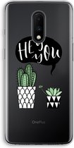 Case Company® - OnePlus 7 hoesje - Hey you cactus - Soft Cover Telefoonhoesje - Bescherming aan alle Kanten en Schermrand