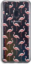 Case Company® - Samsung Galaxy A40 hoesje - Flamingo - Soft Cover Telefoonhoesje - Bescherming aan alle Kanten en Schermrand