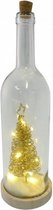 decoratiefles Kerstboom led 10 x 35 cm glas goud