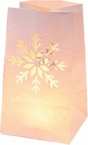 lampionnen Snowflakes papier 11 x 16 cm wit 10 stuks