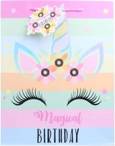 cadeautas Magical Birthday eenhoorn papier roze