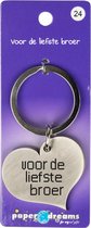 sleutelhanger Liefste Broer 10 x 4 cm ijzer zilver