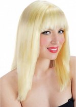 pruik dames synthetisch blond one-size
