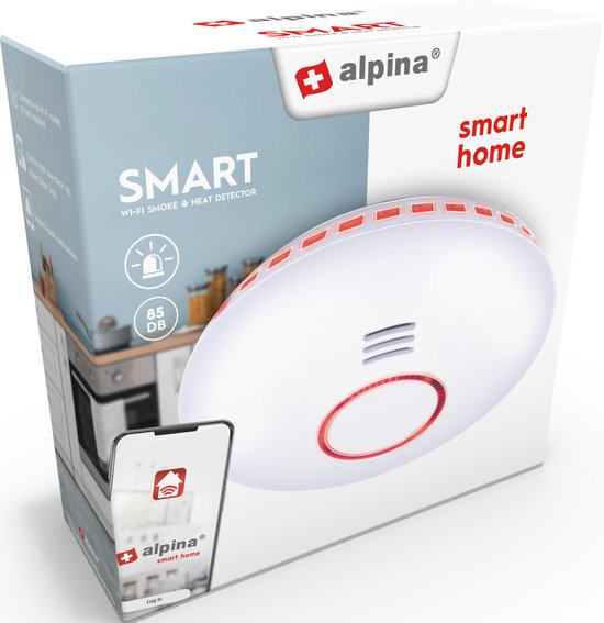 alpina Smart home - Détecteur de chaleur et de fumée Wifi - Détecteur de  fumée