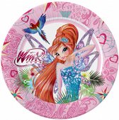feestborden meisjes 20 cm karton roze 8 stuks