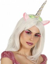 tiara Unicorn dames polyester zilver/wit one-size