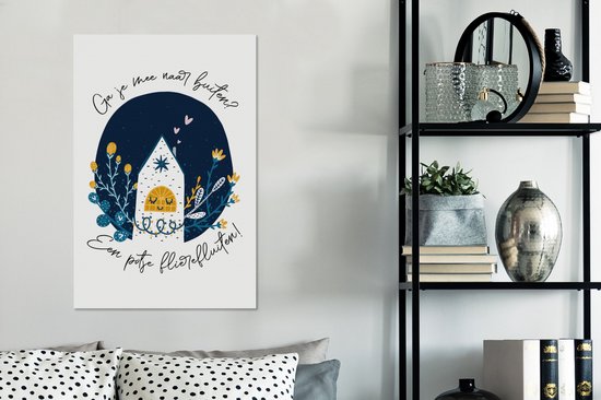 Peinture sur toile Allez-vous dehors ? - Proverbes - Citations - 60x90 cm - Décoration murale