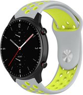Siliconen Smartwatch bandje - Geschikt voor Strap-it Amazfit GTR 2 sport band - grijs/geel - GTR 2 - 22mm - Strap-it Horlogeband / Polsband / Armband