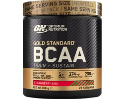 Optimum Nutrition Optimum Nutrition Gold Standard BCAA - Strawberry Kiwi - Aminozuren - Train & Sustain - 266 gram (28 doseringen)