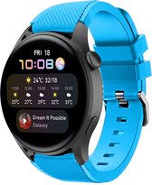 Siliconen Smartwatch bandje - Geschikt voor  Huawei Watch 3 - Pro siliconen bandje - lichtblauw - Strap-it Horlogeband / Polsband / Armband