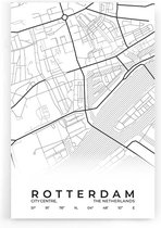 Walljar - Stadskaart Rotterdam Centrum - Muurdecoratie - Poster