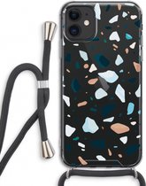 Case Company® - iPhone 11 hoesje met Koord - Terrazzo N°13 - Telefoonhoesje met Zwart Koord - Extra Bescherming aan alle Kanten en Over de Schermrand